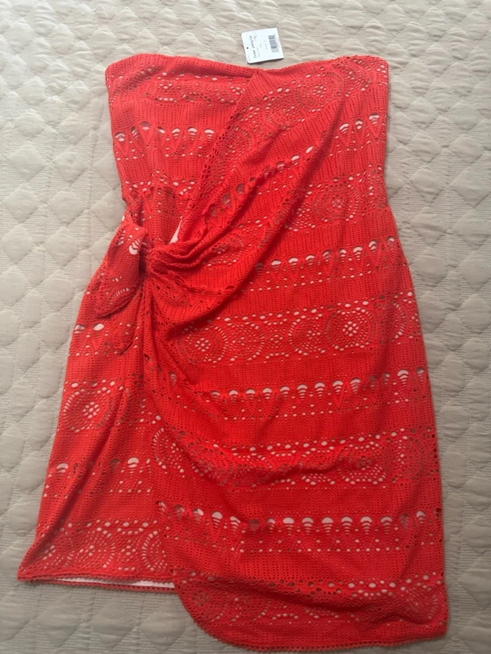 Free People strapless crochet